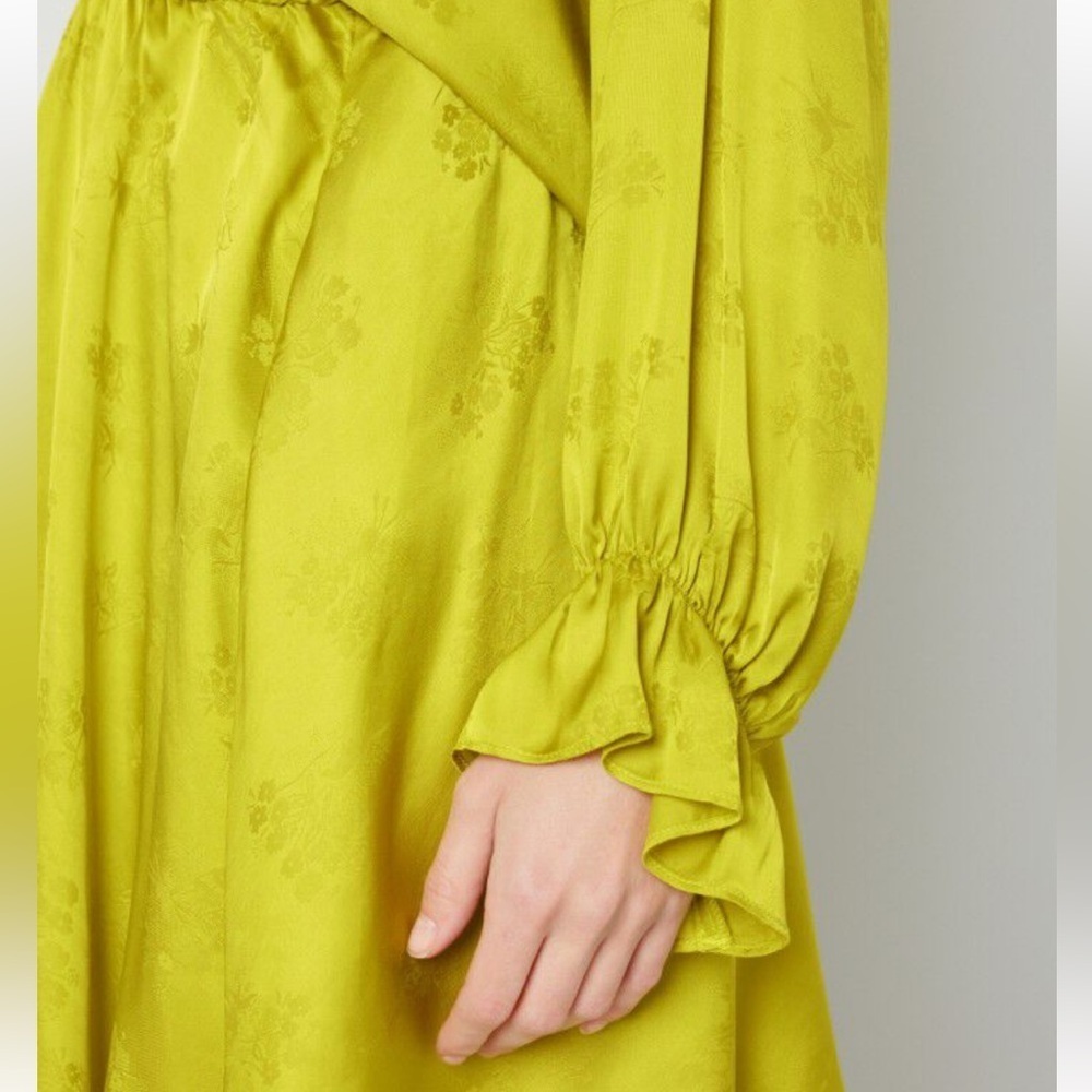 American Vintage NWT Large Anise Viscose Mini Dress Italian Designer - Picture 4 of 10